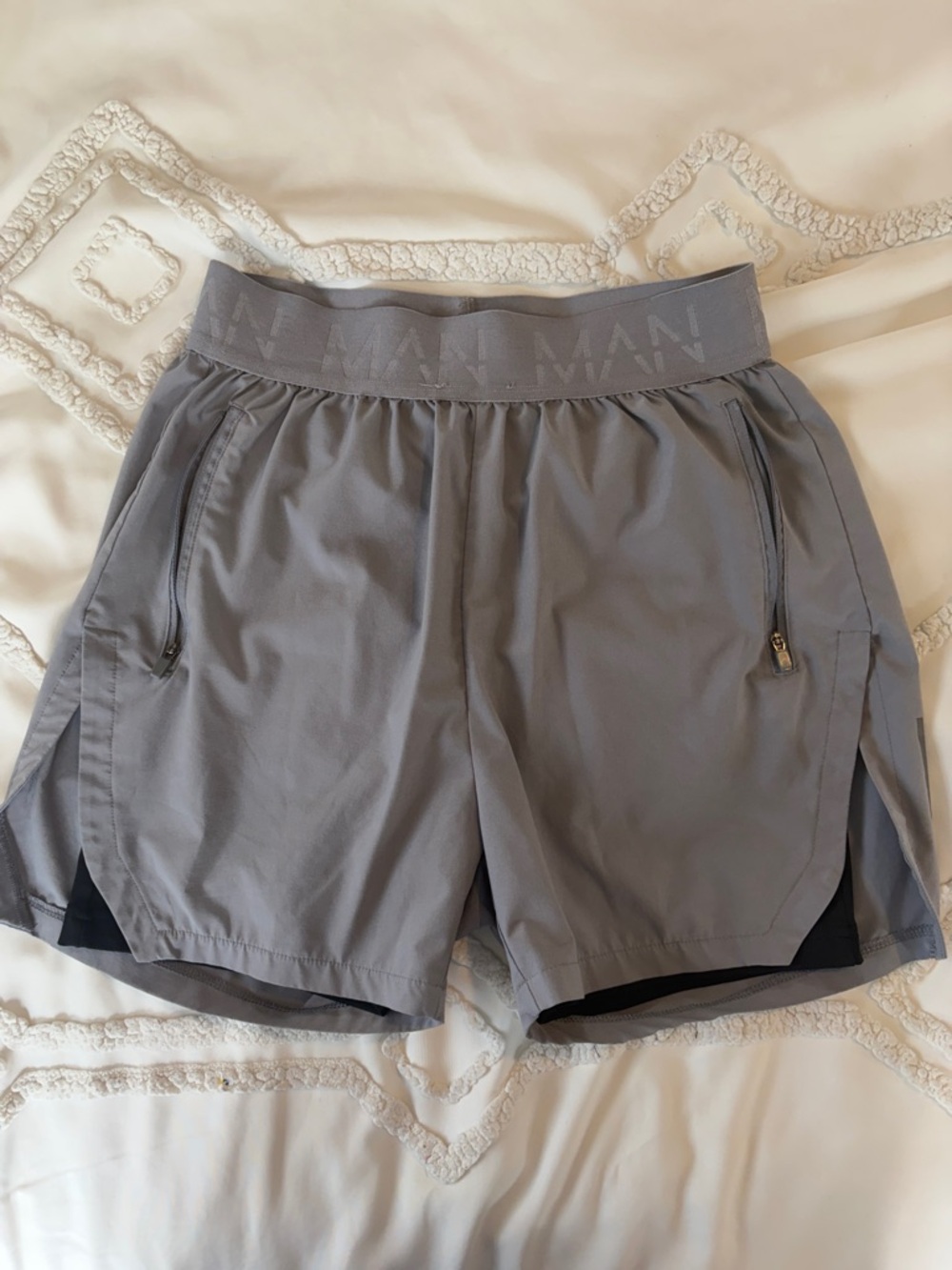 Boohooman Active Running Gray Workout Shorts - Size M